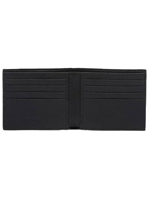 Triangle Logo Embossing Half Wallet Black - PRADA - BALAAN 5