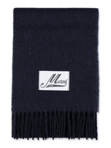 Alpaca Wool Muffler Navy - MARNI - BALAAN 1