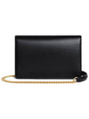 Triomphe Chain Shiny Calfskin Half Wallet Black - CELINE - BALAAN 3