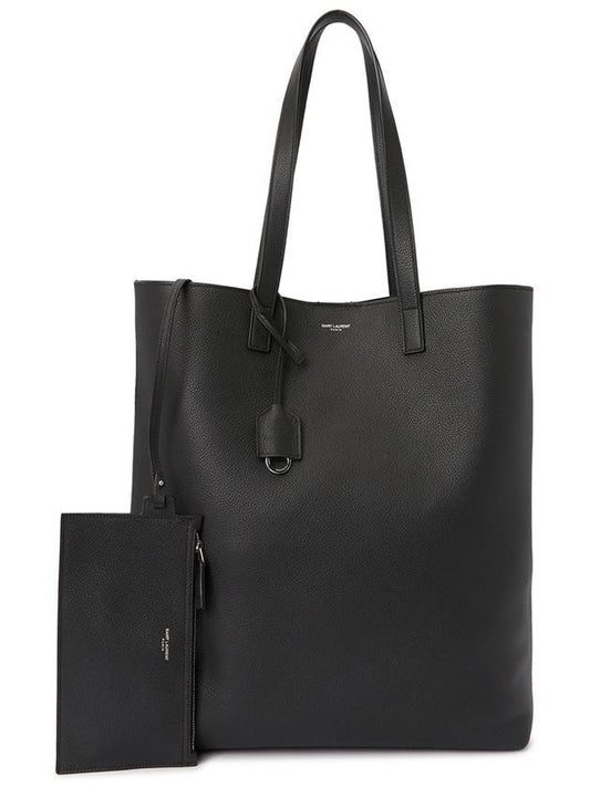 Grained Leather Bold Shopping Shoulder Bag Black - SAINT LAURENT - BALAAN 2