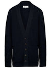 Back Stitched Virgin Wool Cardigan Navy - MAISON MARGIELA - BALAAN 3