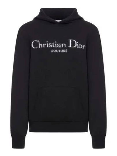 Embroidery Logo Knit Hoodie Black - DIOR - BALAAN 2