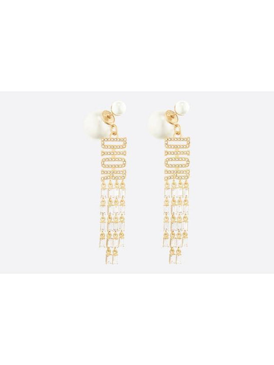 Tribales Logo Pearl Earrings Gold - DIOR - BALAAN 1