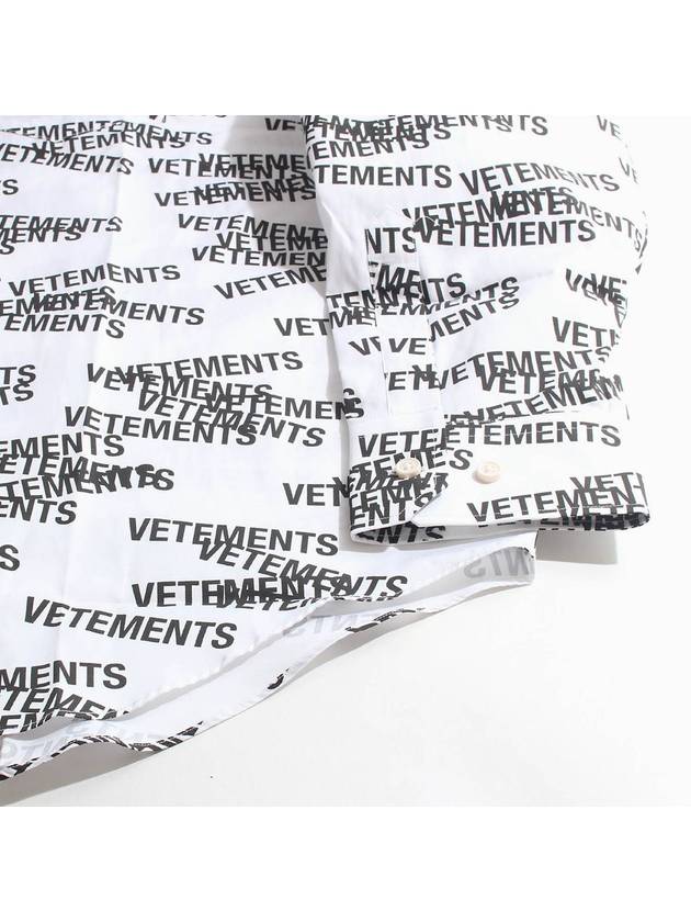 All-Over Stamp Logo Overfit Long Sleeve Shirt Black White - VETEMENTS - BALAAN 6