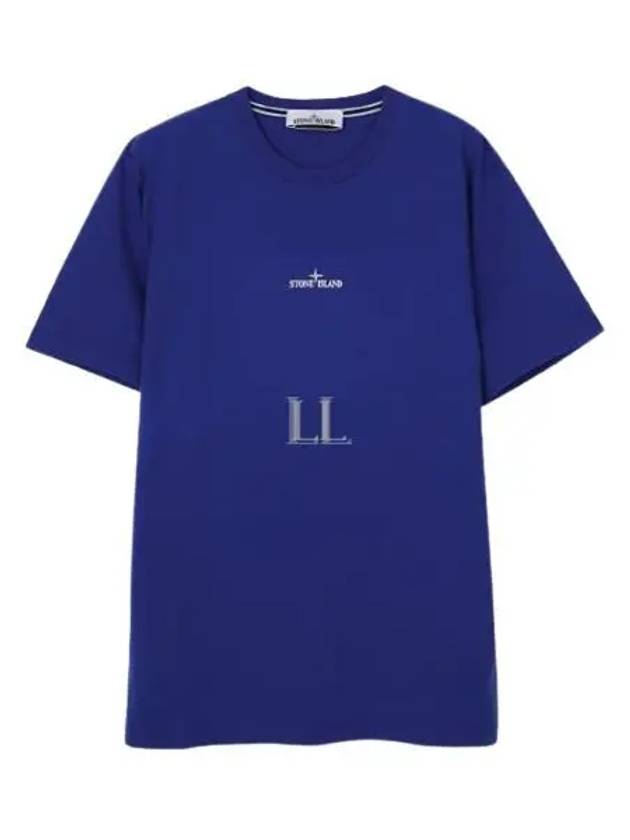 Stamp Two Print Short Sleeve T-Shirt Blue - STONE ISLAND - BALAAN 2