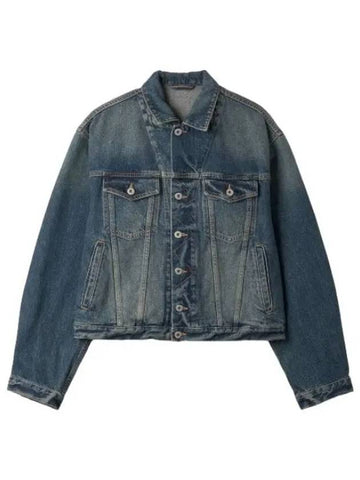 Medium Stone Denim Trucker Jacket Blue Jumper - KENZO - BALAAN 1