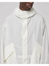Bag Logo Cotton Hooded Raincoat White - JIL SANDER - BALAAN 9