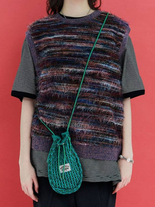 mesh knit string bag green - UNALLOYED - BALAAN 1