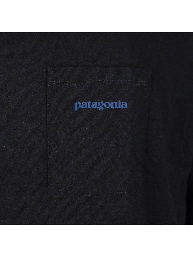 Men's Boardshort Logo Pocket Cotton Short Sleeve T-Shirt Ink Black - PATAGONIA - BALAAN 7