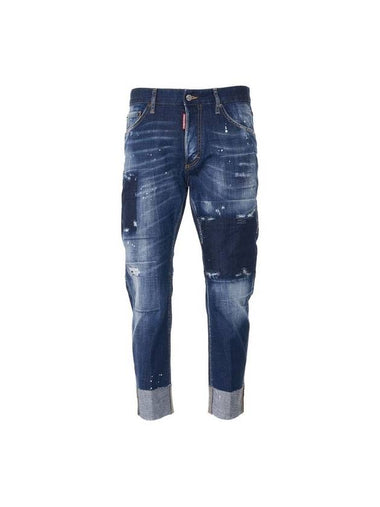 Men's Dark Patch Washed Sailor Jeans Blue - DSQUARED2 - BALAAN 1