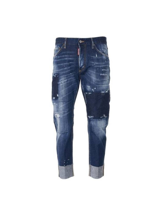 Men's Dark Patch Washed Sailor Jeans Blue - DSQUARED2 - BALAAN 1