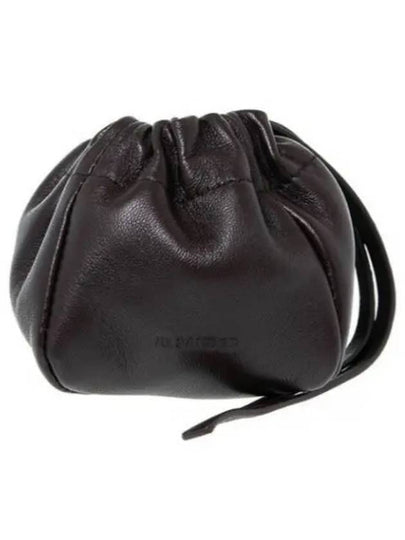 Ripple Drawstring Leather Pouch Bag Black - JIL SANDER - BALAAN 2