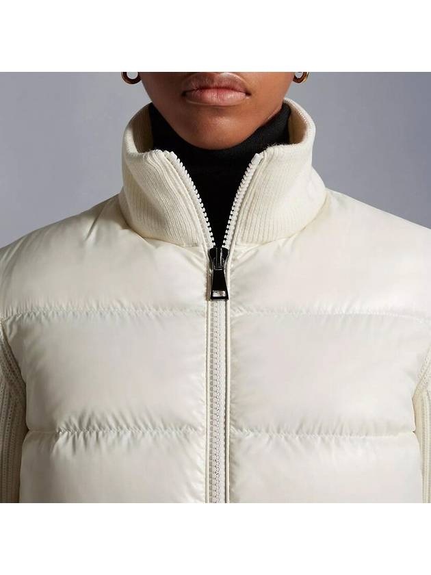 Merino Wool Padded Cardigan White - MONCLER - BALAAN 5