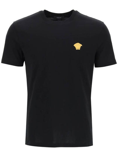 Medusa Embroidery Cotton Short Sleeve T-shirt Black - VERSACE - BALAAN 2