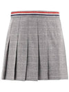 Check Flannel Pleated A-Line Skirt Gray - THOM BROWNE - BALAAN.