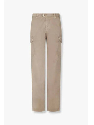 Men s Stretch Cotton Cargo Pants Light Brown - BRUNELLO CUCINELLI - BALAAN 1