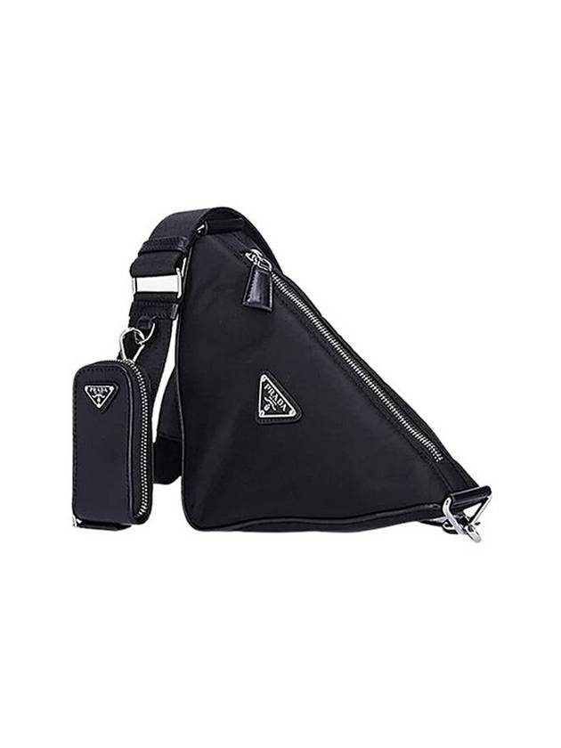 Triangle Logo Re-Nylon Cross Bag Black - PRADA - BALAAN 1