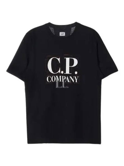 Graphic Logo Print Short Sleeve T-Shirt Black - CP COMPANY - BALAAN 2