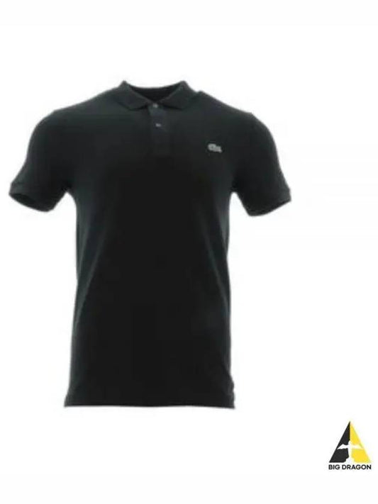 Slim Fit Short Sleeve Polo Shirt Black - LACOSTE - BALAAN 2