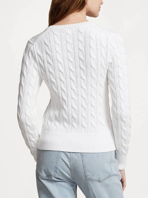 Women s Cable Knit Cotton Twisted Cardigan White - POLO RALPH LAUREN - BALAAN 2