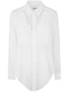 Women's Curved Hem Long Sleeve Shirts White - ISABEL MARANT ETOILE - BALAAN 1