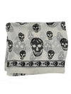 Skull Print Silk Scarf white - ALEXANDER MCQUEEN - BALAAN.