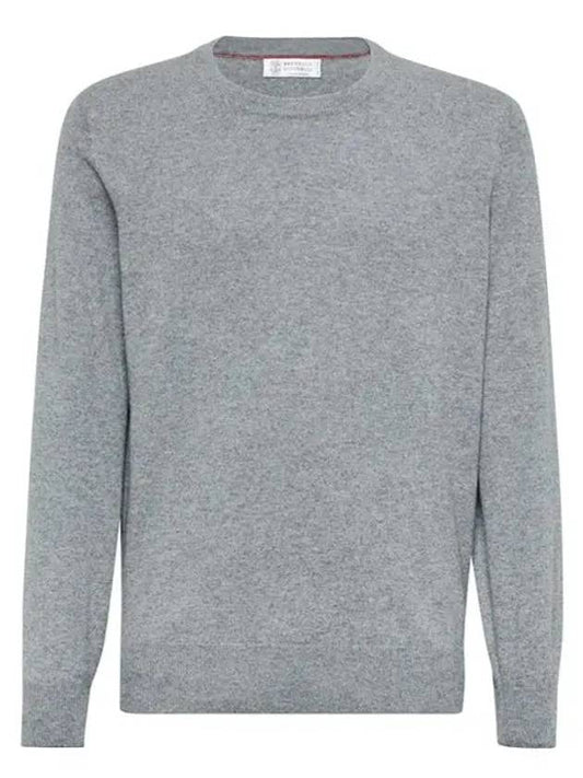 Plain Cotton Knit Top Grey - BRUNELLO CUCINELLI - BALAAN 2