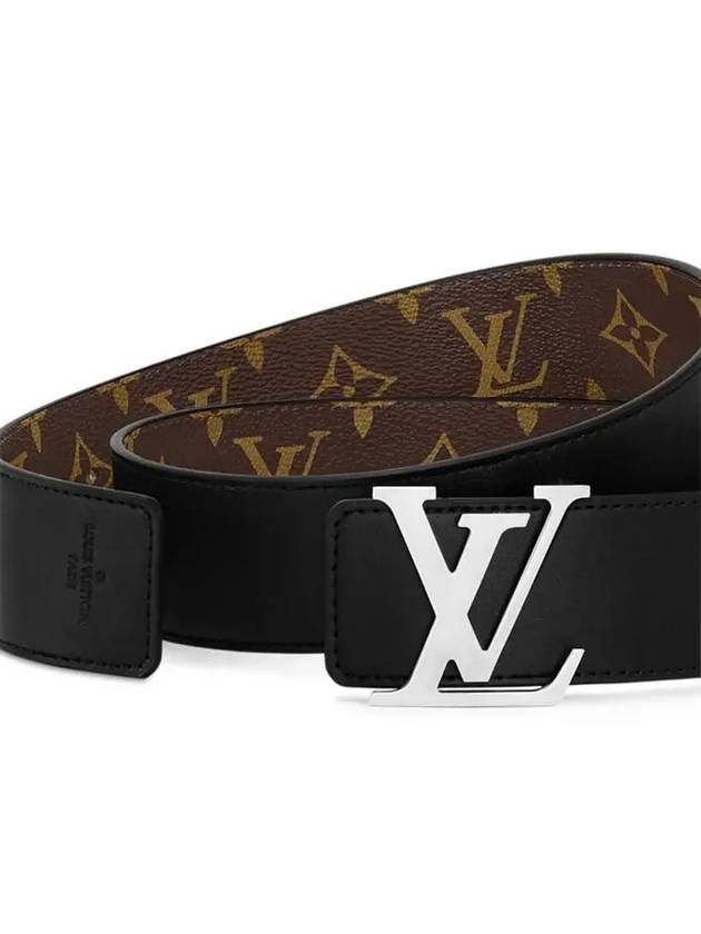 Men's LV Initiales 40MM Reversible Monogram Leather Belt Black Brown - LOUIS VUITTON - BALAAN 5