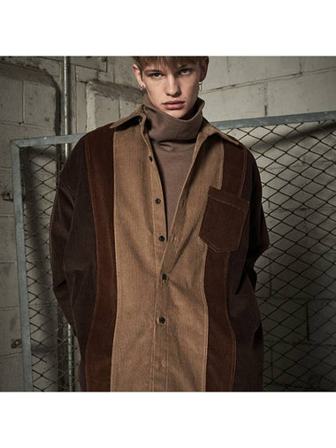 Corduroy color scheme overshirt brown - TENER - BALAAN 1