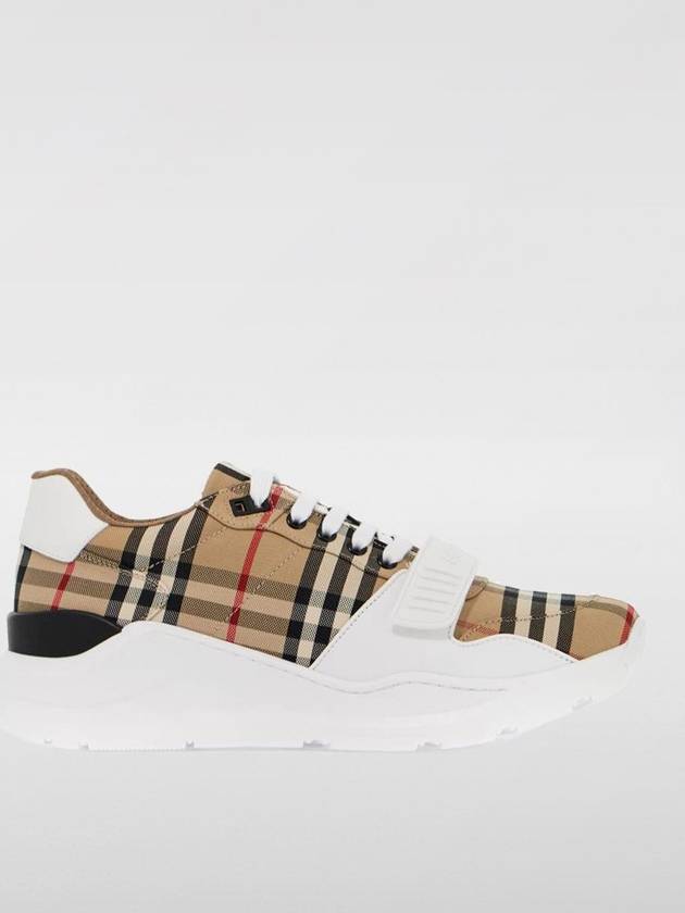 Vintage Check And Leather Sneakers White Archive Beige - BURBERRY - BALAAN 2