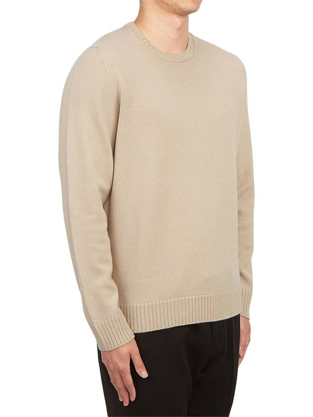 Crew Neck Wool Knit Top Beige - DRUMOHR - BALAAN 4