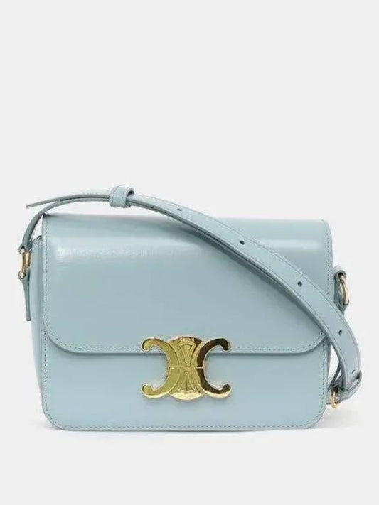 Teen Triomphe Shiny Calfskin Cross Bag California Blue - CELINE - BALAAN 2