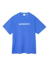 Logo-Print Cotton Short-Sleeve T-Shirt Blue - BURBERRY - BALAAN 1