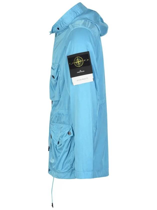 Wappen Patch Nylon Raso TC Hooded Jacket Blue - STONE ISLAND - BALAAN 4