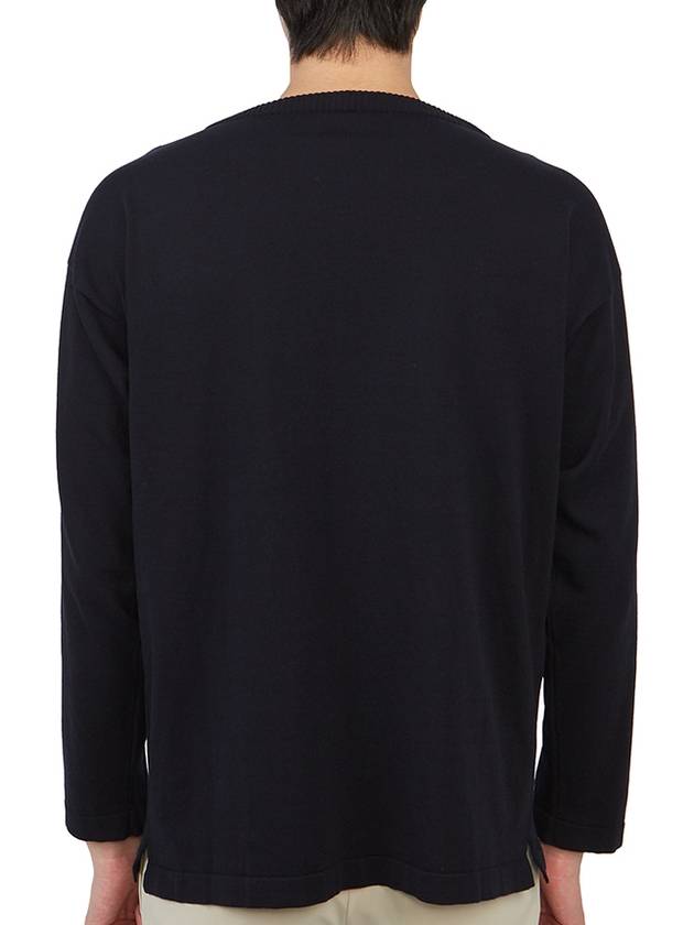 Men's OrGANNIc Cotton Knit Top Navy - ANDERSEN-ANDERSEN - BALAAN 5