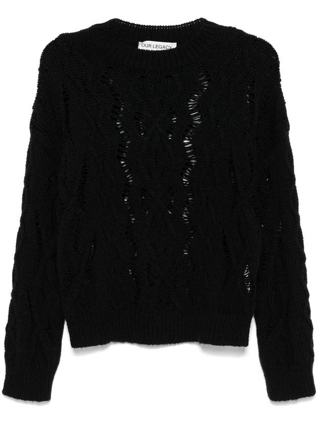 Cable Sonar Round Neck Knit Top Black - OUR LEGACY - BALAAN 2