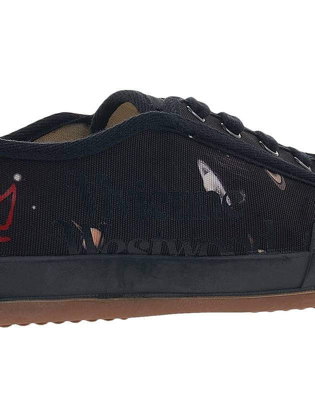 Planet Logo Print Low Top Sneakers Black - VIVIENNE WESTWOOD - BALAAN 11