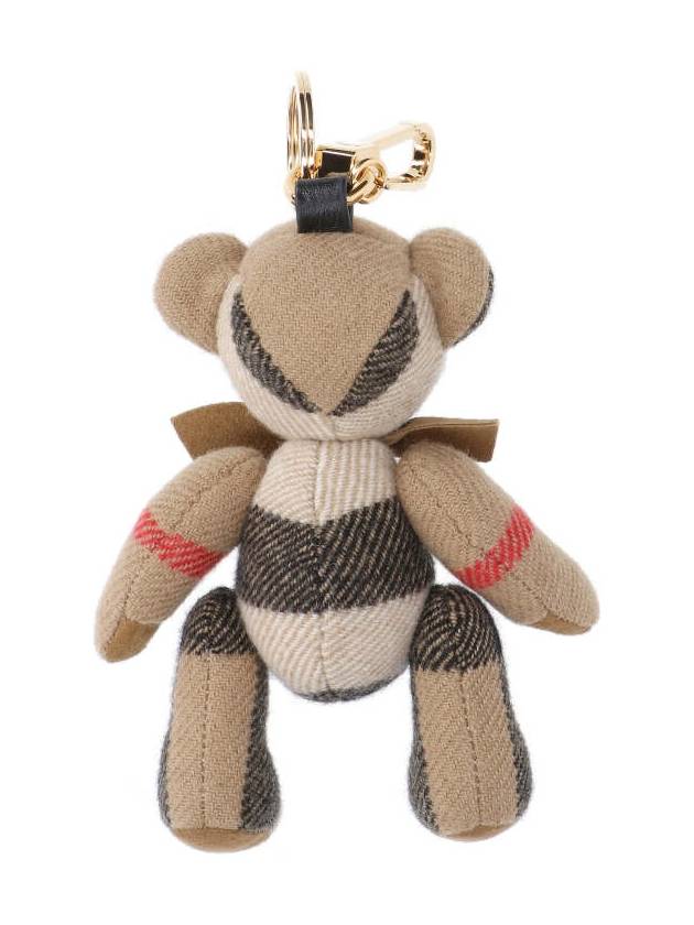 Checked Bear Keychain Beige - BURBERRY - BALAAN 3