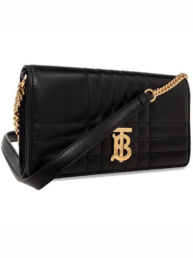 Women's Detachable Strap Quilted Leather Lola Cross Bag Black Light Gold - BURBERRY - BALAAN 5