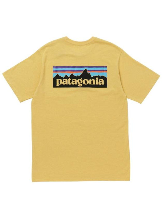 P 6 Logo Responsibili Short Sleeve T-Shirt Surfboard Yellow - PATAGONIA - BALAAN 1