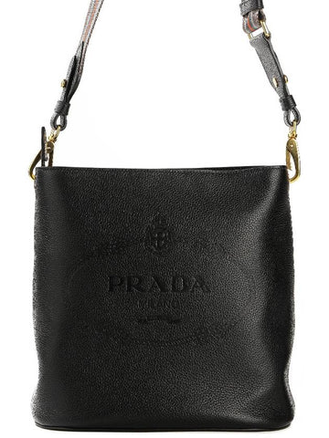 Vitello Phoenix Shoulder Bag Black - PRADA - BALAAN 1