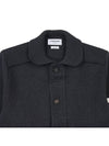 Men's Diagonal Interlock Stitch Cashmere Jacket Grey - THOM BROWNE - BALAAN 4