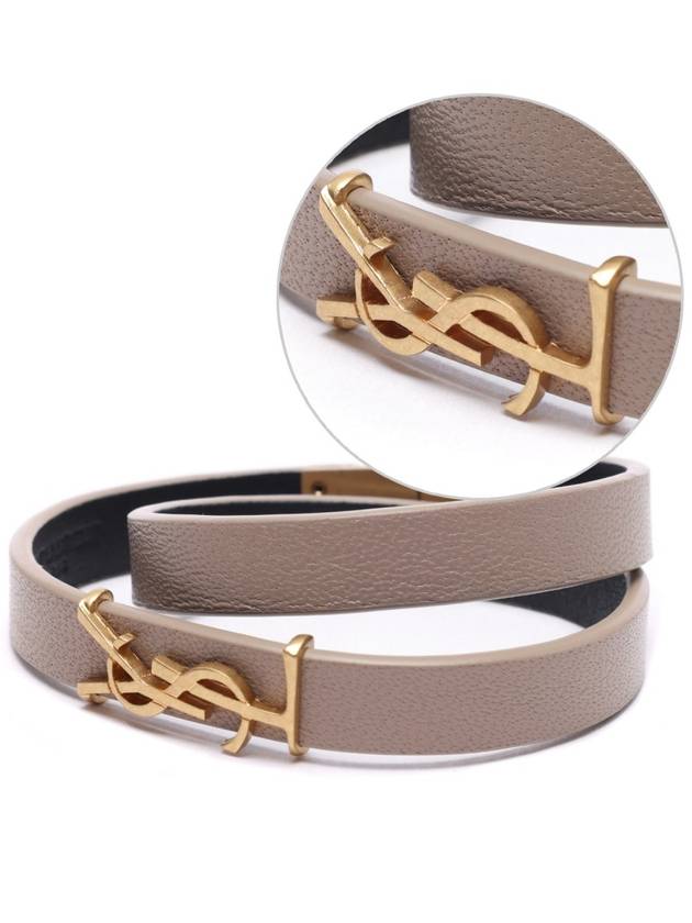 Monogram Logo Bracelet Beige - SAINT LAURENT - BALAAN.