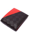 Intrecciato Two-Tone Half Wallet Black Red - BOTTEGA VENETA - BALAAN 6