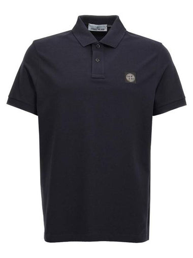 Logo Patch Polo Shirt Navy - STONE ISLAND - BALAAN 1