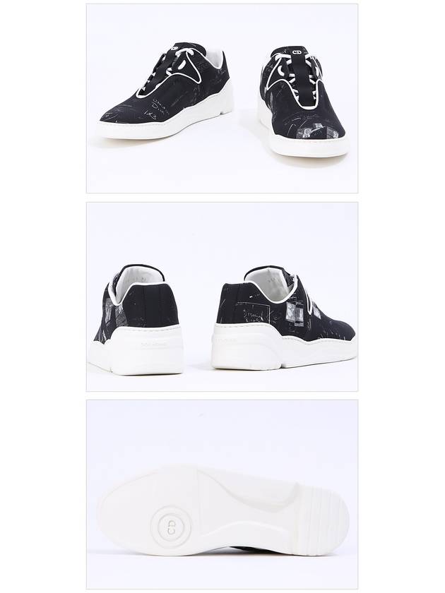 Homme Printed Leather Canvas Low Top Sneakers Black - DIOR - BALAAN 5