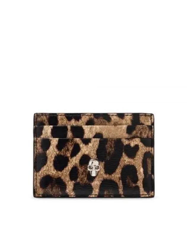 Leopard Print Card Holder Brown - ALEXANDER MCQUEEN - BALAAN 2