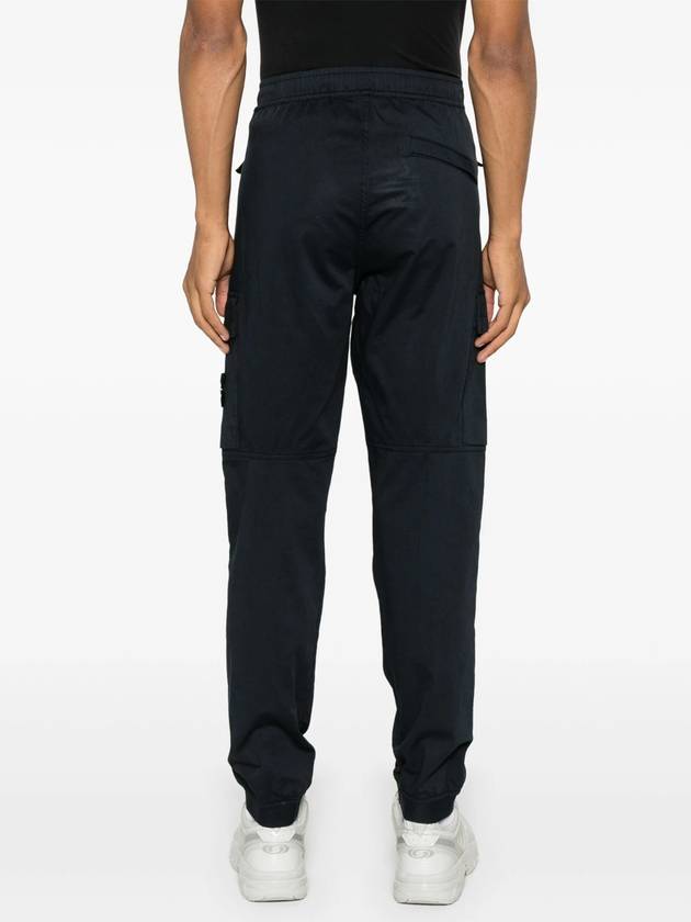 Stretch Cotton Wool Satin Straight Pants Navy - STONE ISLAND - BALAAN 5