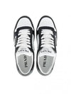 Downtown Perforated Leather Low Top Sneakers White Black - PRADA - BALAAN 2