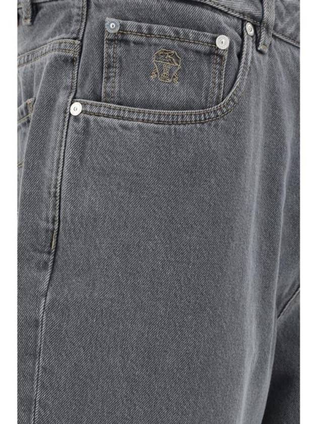 Straight Fit Five Pocket Jeans Grey - BRUNELLO CUCINELLI - BALAAN 4